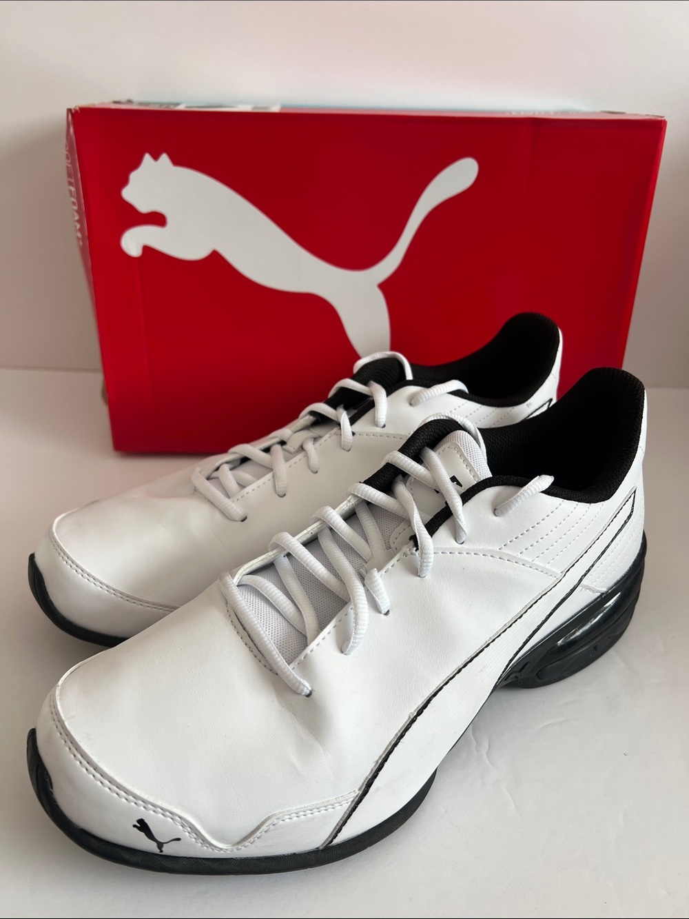 Puma Men's Super Levitate White and Black Athletic Sneakers